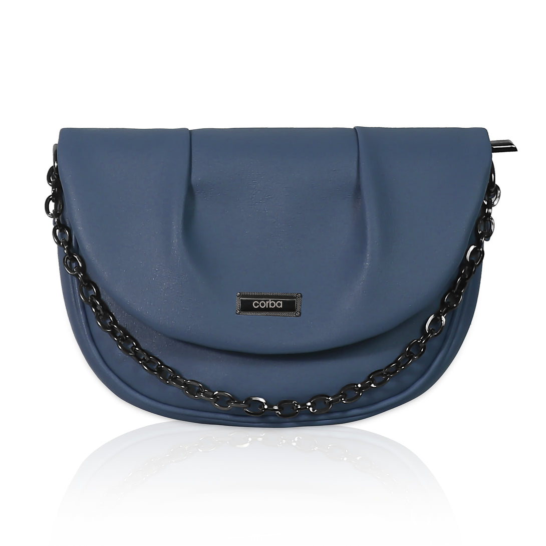 Corba Women Sling Bag Black Light Blue - Corba.in