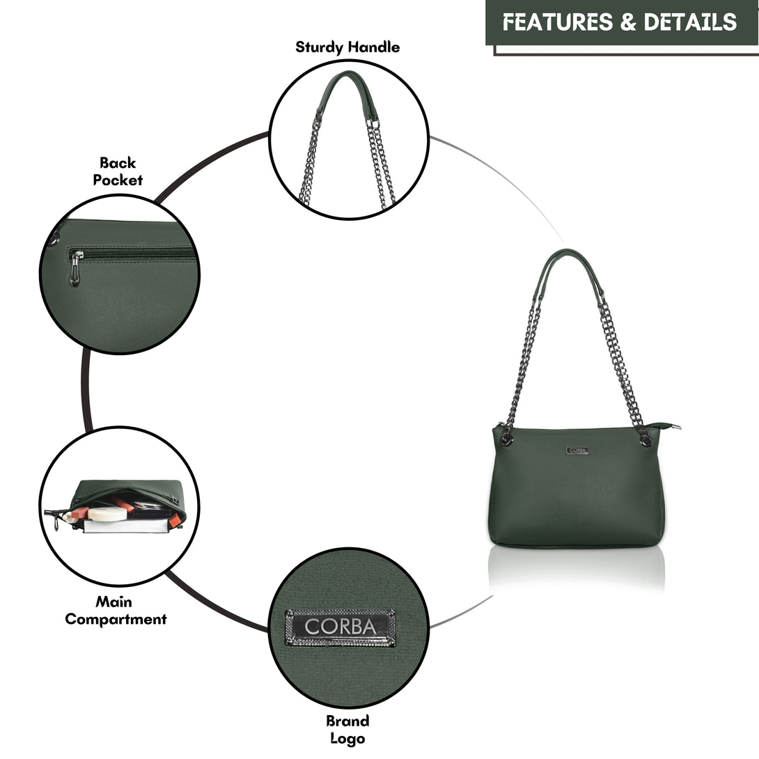 Corba Simple Sling Bag Green Corba.in