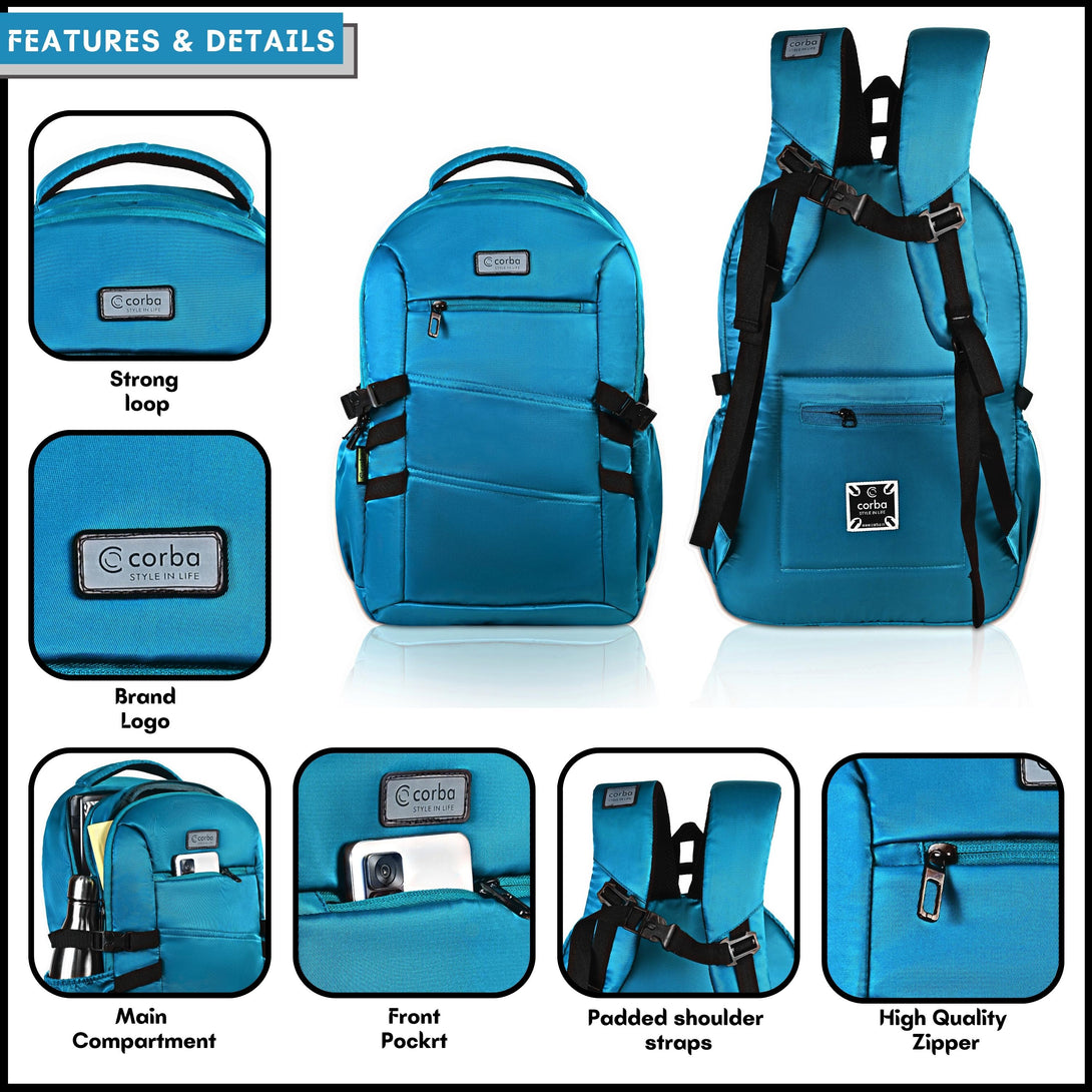 Corba Large 35 L Backpack Stylish Unisex Bag Blue - Corba.in