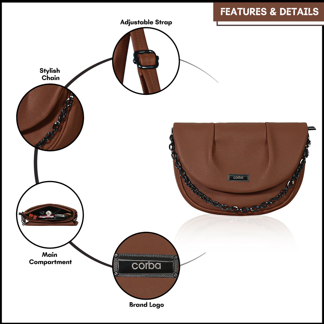 Corba Women Sling Bag Dark Brown - Corba.in