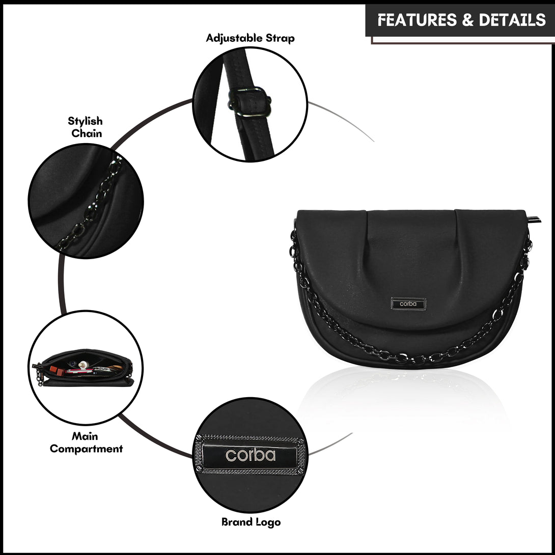 Corba Women Sling Bag Black - Corba.in