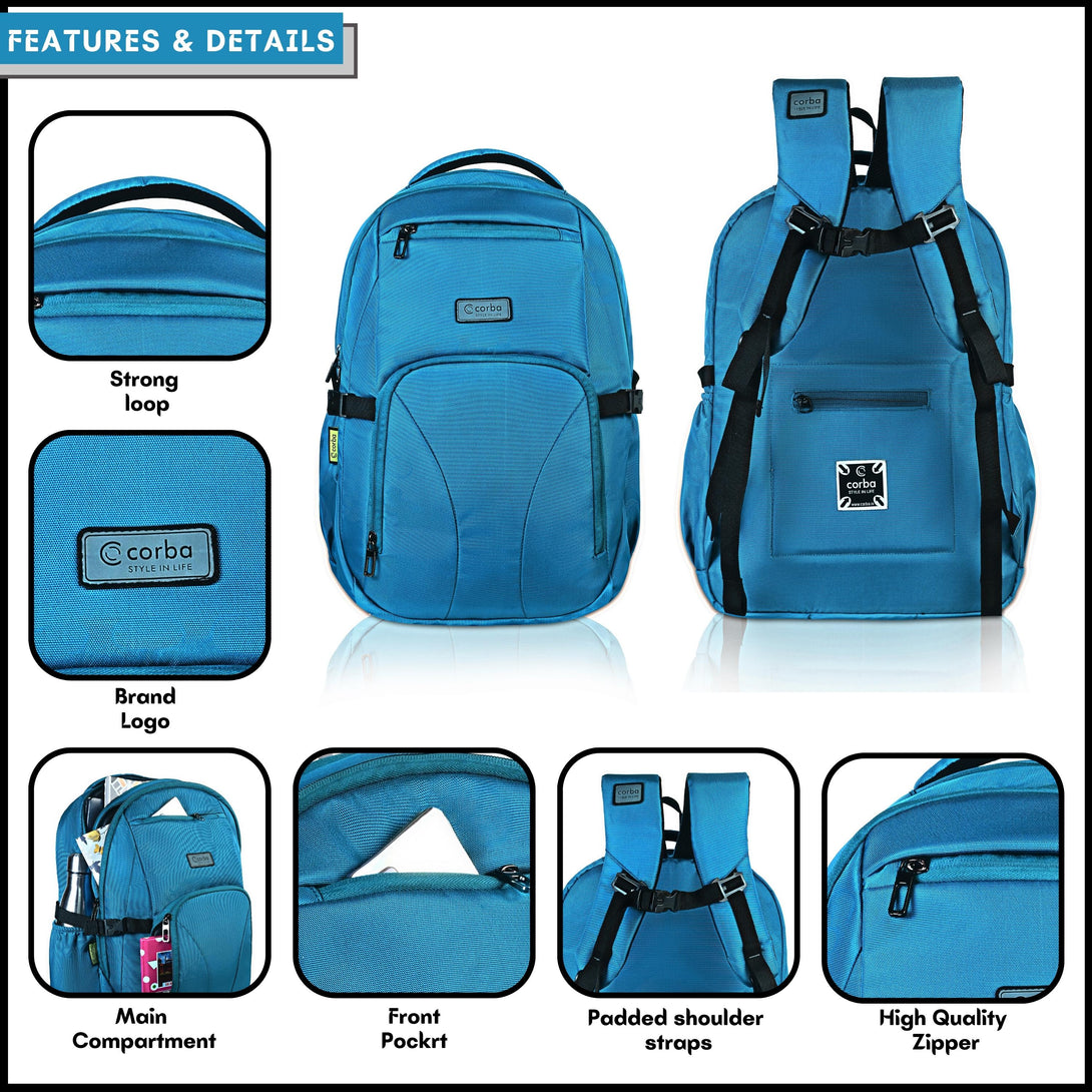 Corba Large 35 L Backpack Stylish Unisex Bag Blue - Corba.in