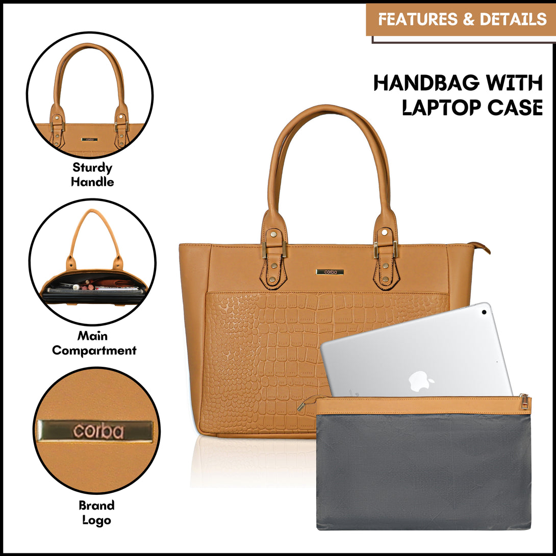 HandBag with Laptop case Golden Corba.in