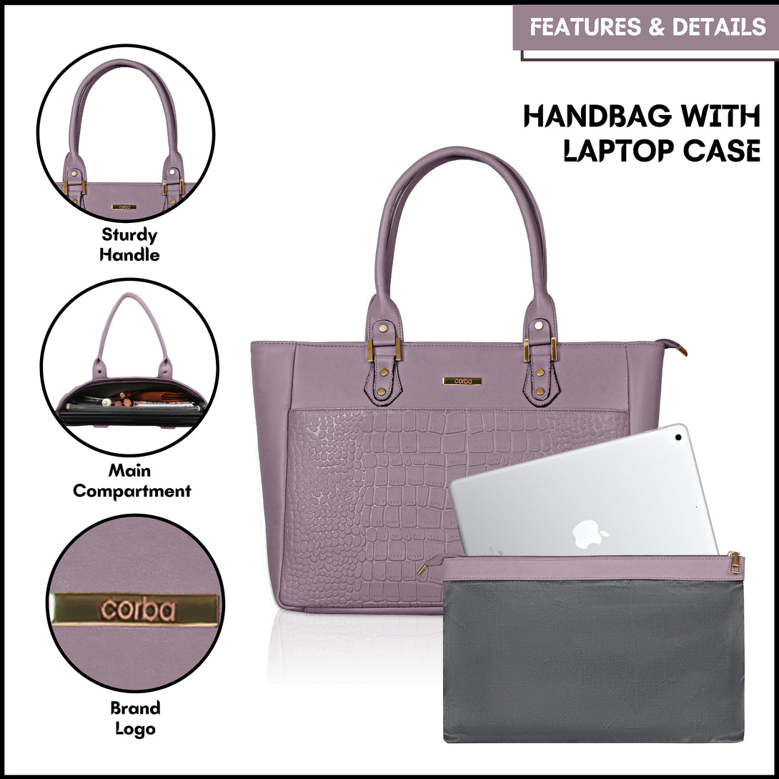 HandBag with Laptop case Light Pink (Copy) Corba.in