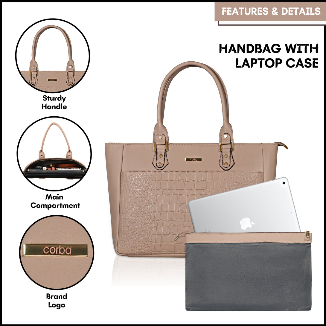 HandBag with Laptop case Golden (Copy) Corba.in