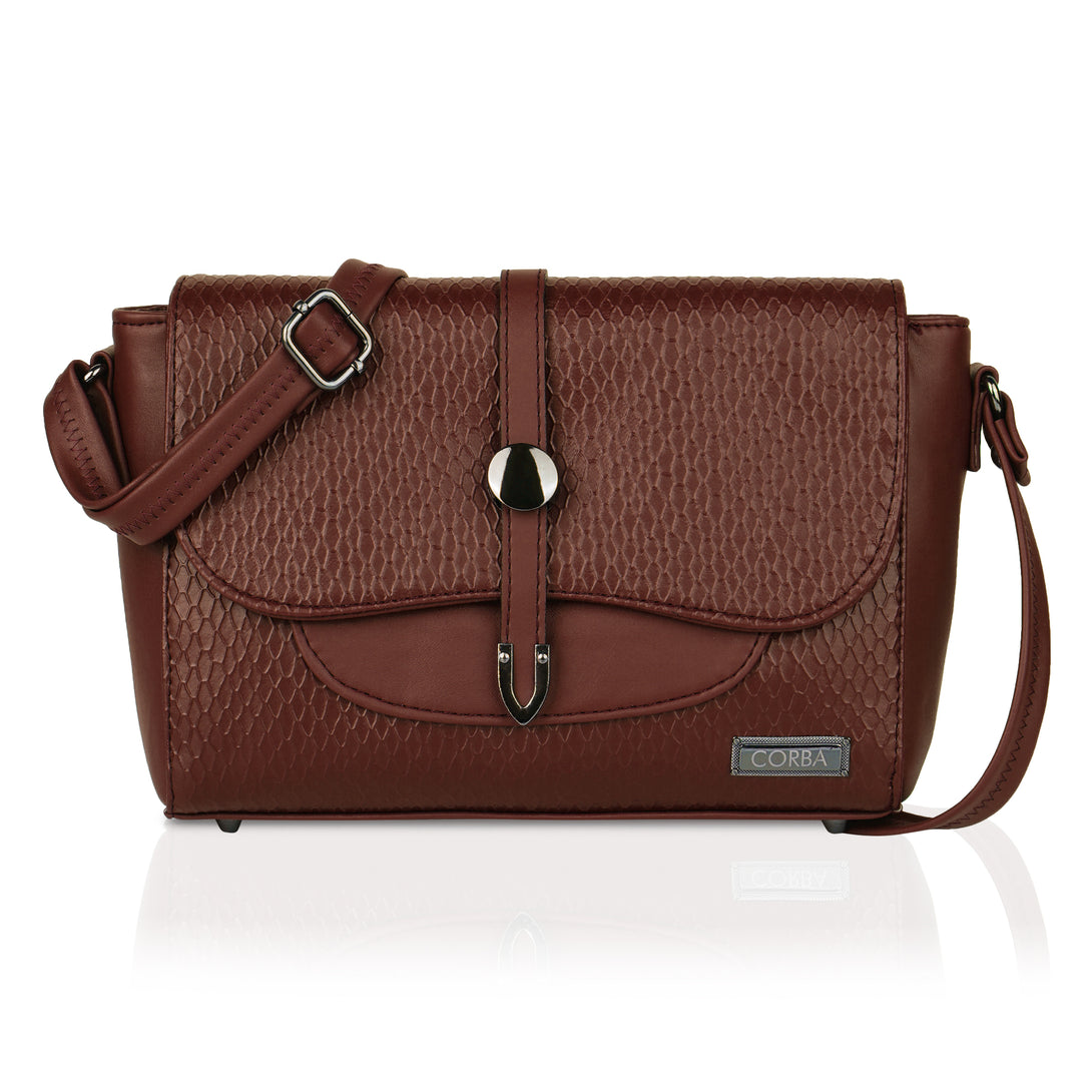 Corba Stylish Sling Bag Dark Brown Corba.in