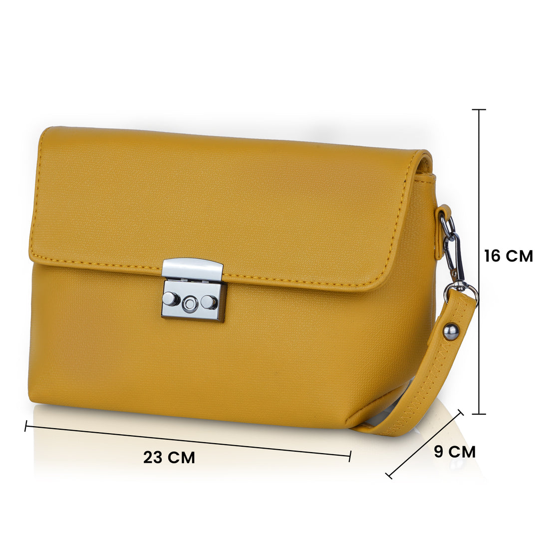 Corba Stylish Sling Bag Saffron Yellow - Corba.in