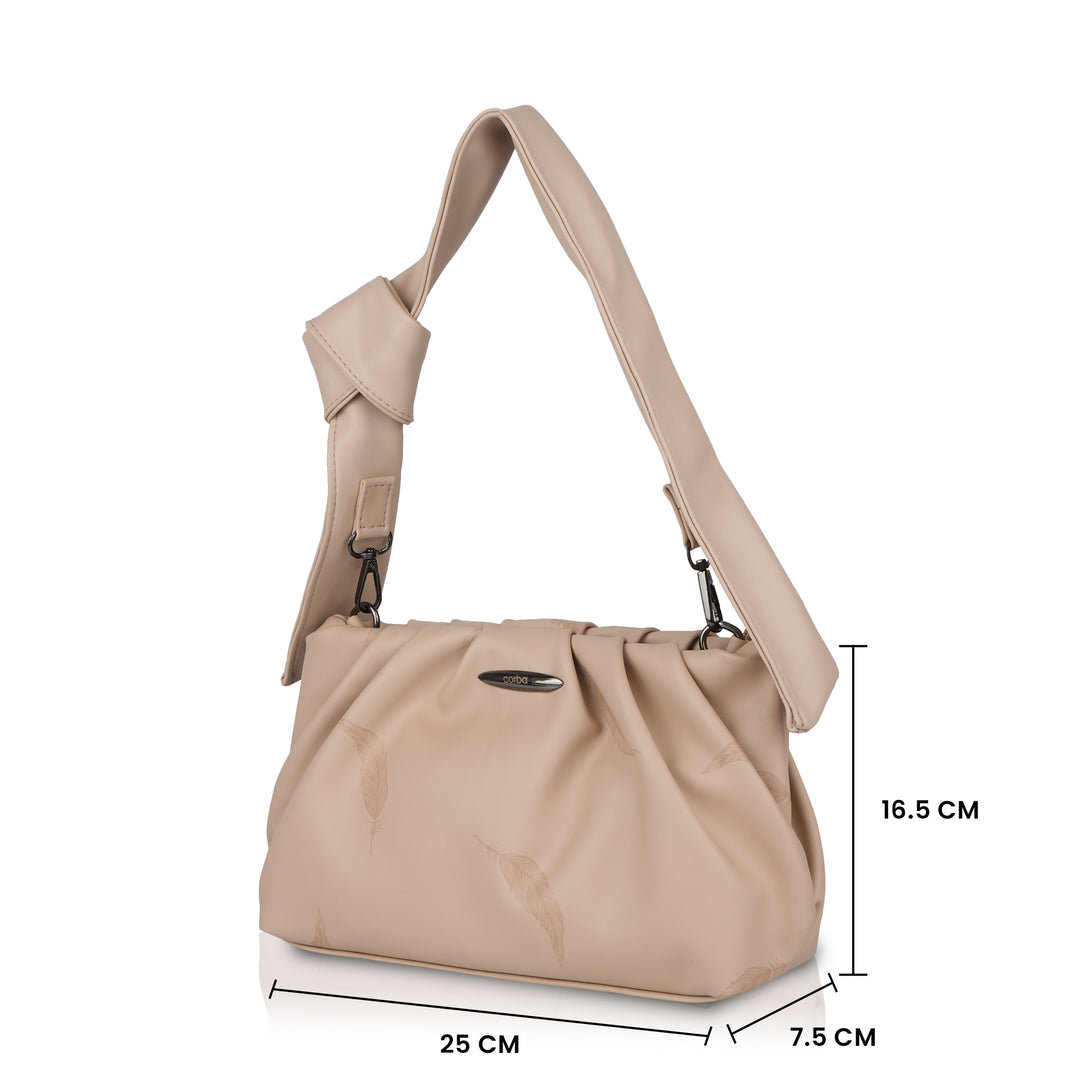 Corba Knot Style Sling Bag Light Cream Corba.in