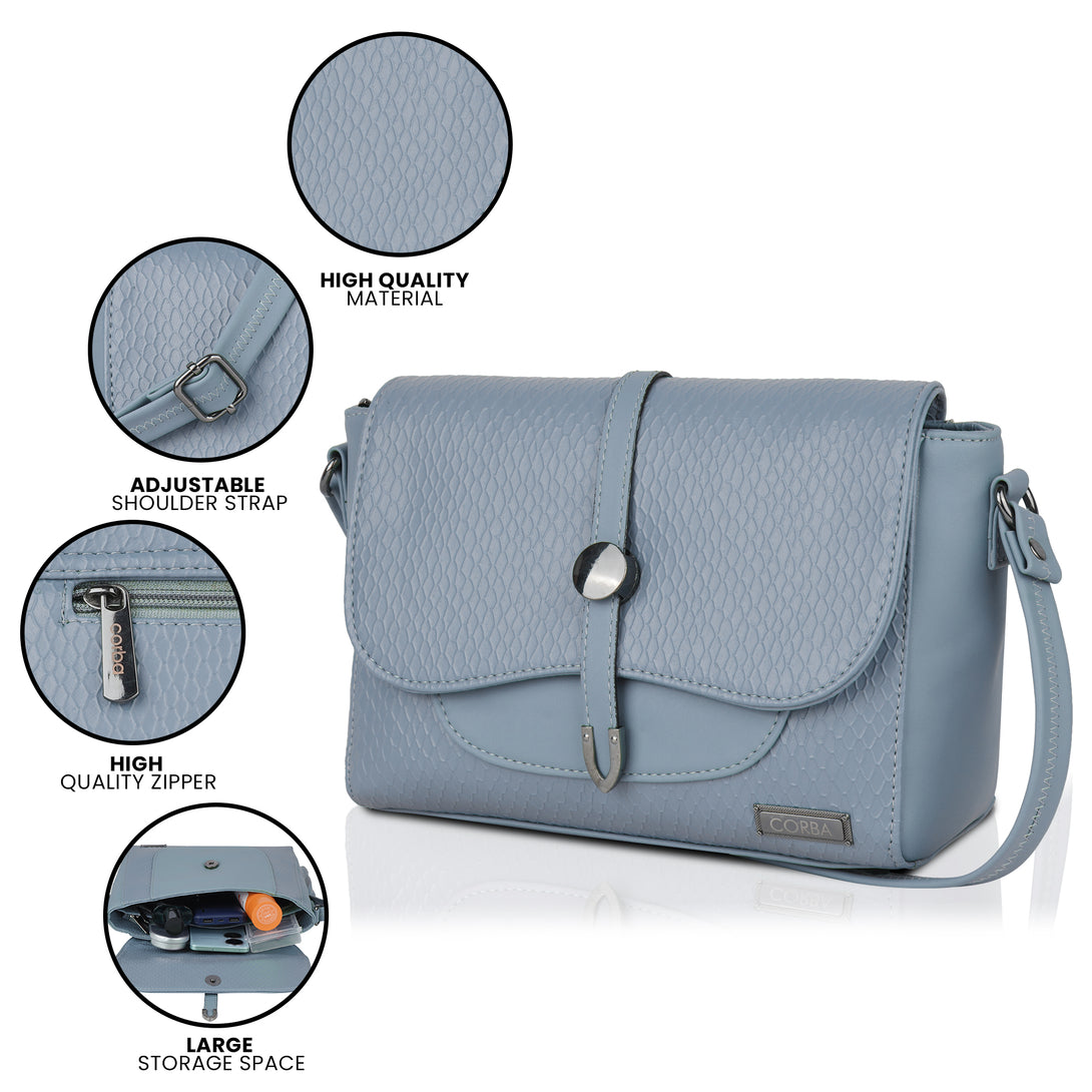 Corba Stylish Sling Bag Blue Corba.in