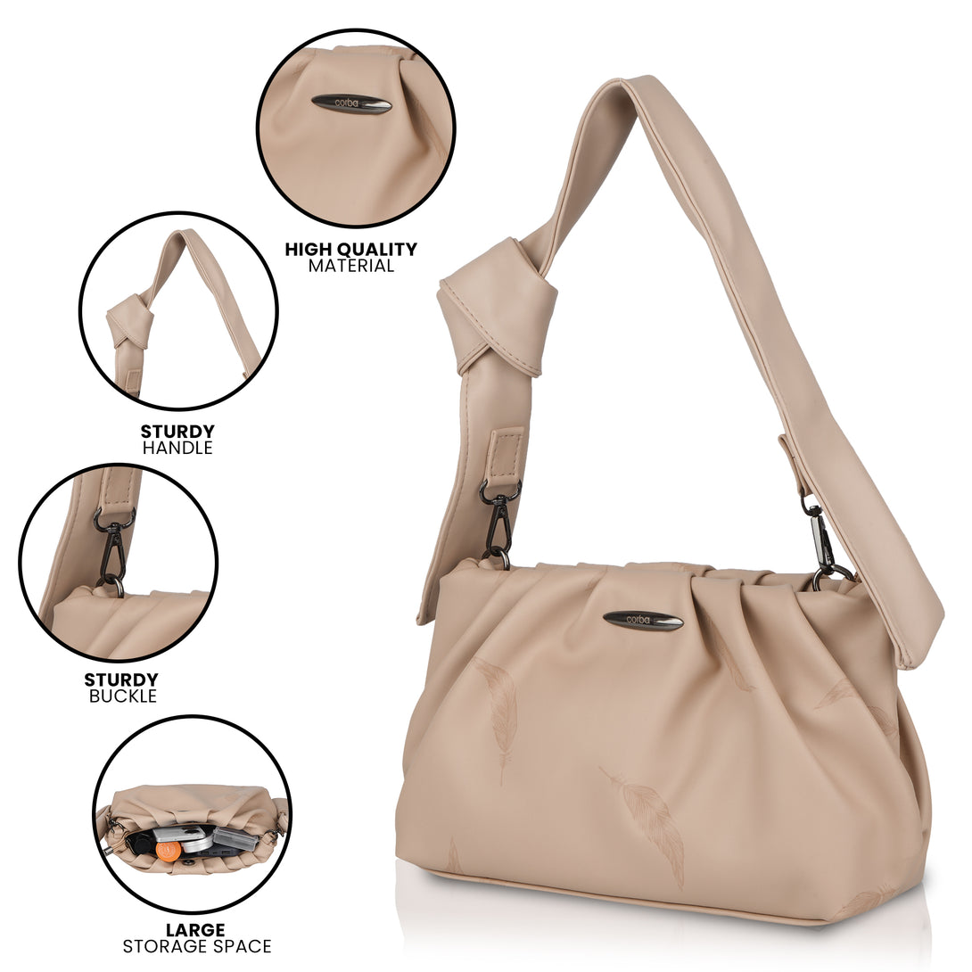 Corba Knot Style Sling Bag Light Cream Corba.in