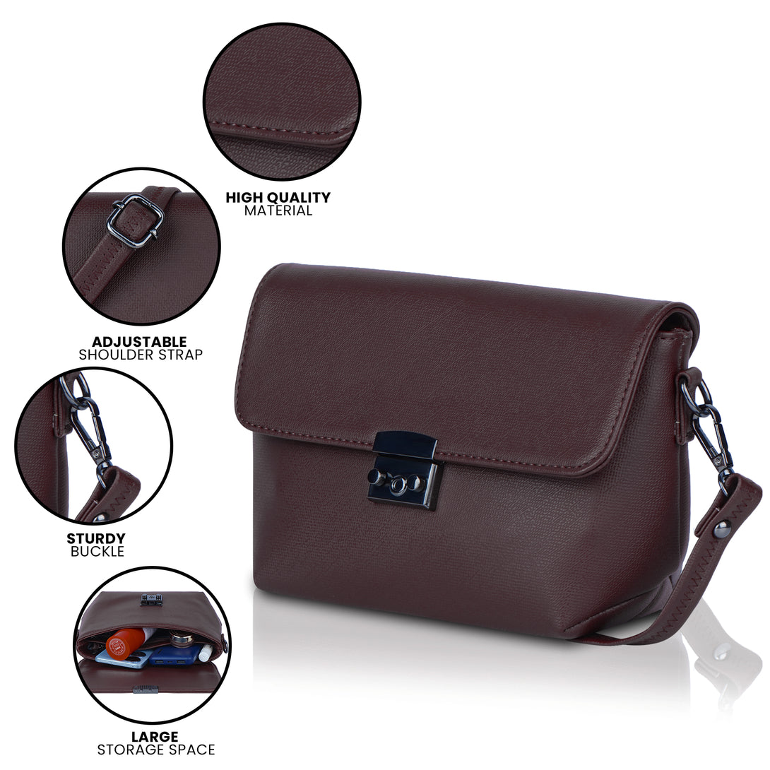 Corba Stylish Sling Bag Dark Brown - Corba.in