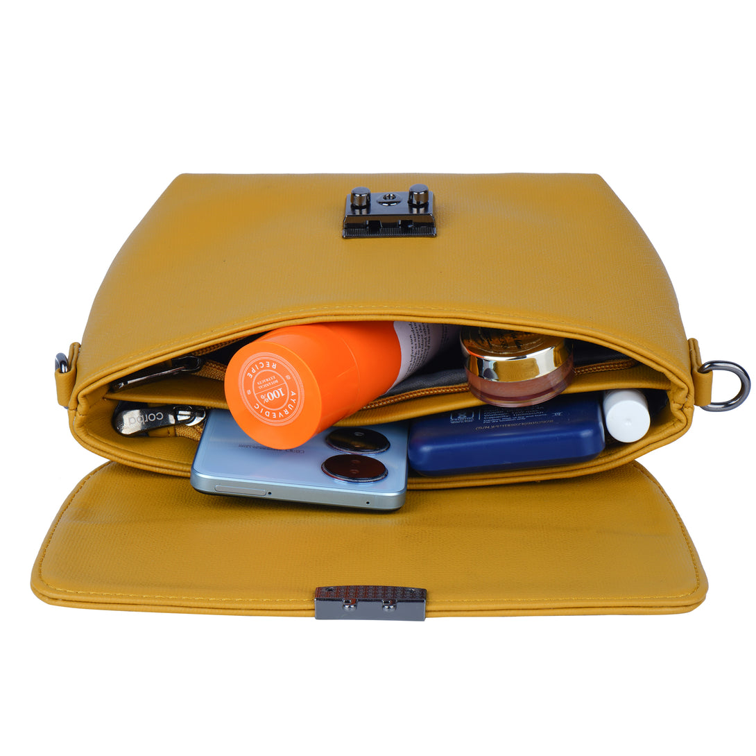 Corba Stylish Sling Bag Saffron Yellow - Corba.in